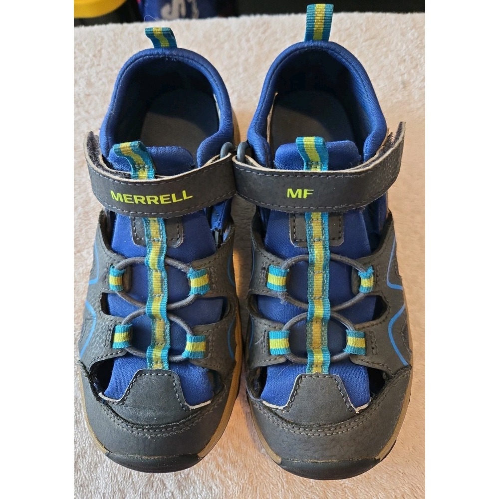 Merrell Hydro Rapid Sport Sandals Black Blue Youth Boys Size 2.0M